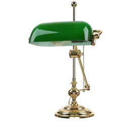 Bankerlampe Vergoldet 24 Karat aus Echt-Messing