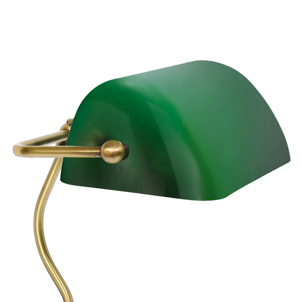 Bankerleuchte Gün Bronze H: 30 cm aus Messing Glas E27