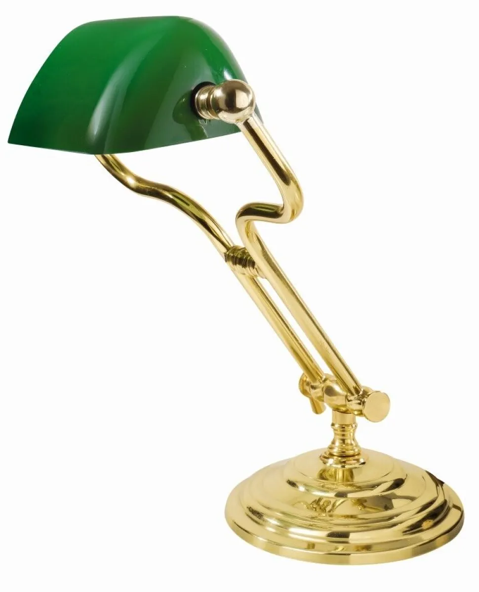 Bankerleuchte Gold 24K aus Echt Messing