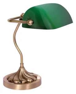 Bankerleuchte Messing massiv Glas Schreibtisch MINISTERO