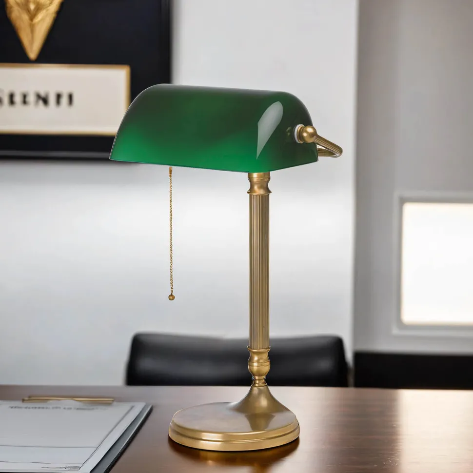 Bankerleuchte W7 aus echtem Messing