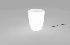 Beleuchteter LED Blumentopf rund flach