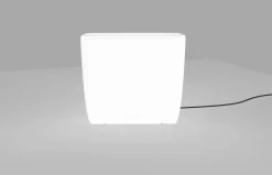 Beleuchteter LED Blumentopf eckig schmal