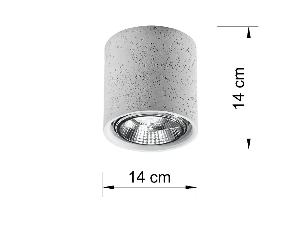 Beton Deckenlampe ADRIANA Ø14cm GU10 kompakt klein