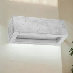 Beton Wandleuchte Up Down 30 cm eckig E27 Grau