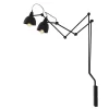 Bewegliche Wandlampe Schwarz Metall T:90 cm 2-flammig