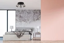 Beweglicher Deckenspot blendarm Stoff Schwarz Beige E14