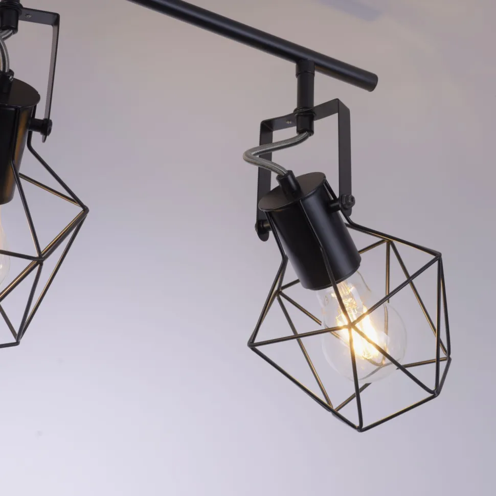 Beweglicher Deckenspot Holz Metall 110 cm E27 Vintage