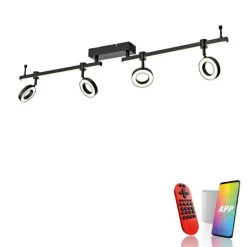 Beweglicher LED Deckenspot Schwarz RGB 114,5 cm dimmbar