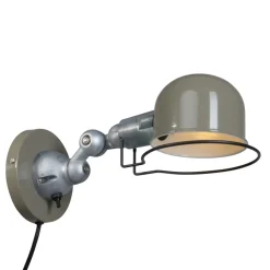 Beweglicher Wandspot mit Stecker in Grün Silber T:29 cm