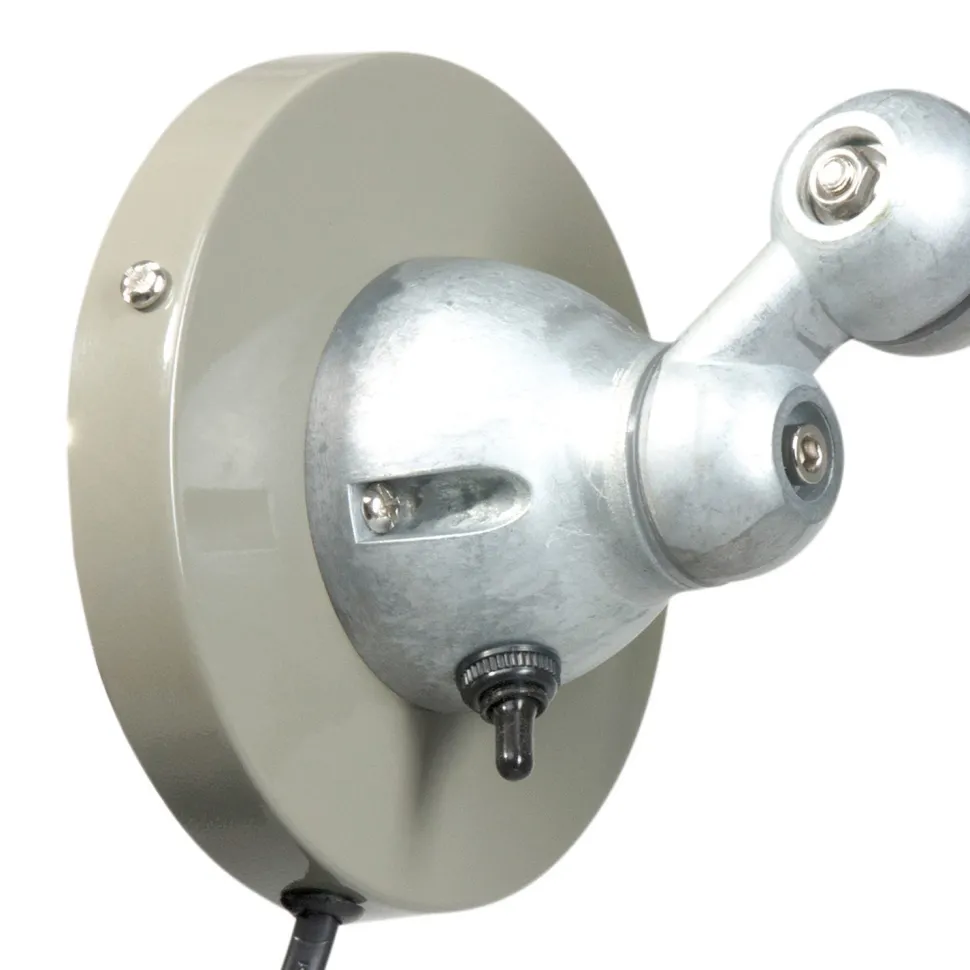 Beweglicher Wandspot mit Stecker in Grün Silber T:29 cm