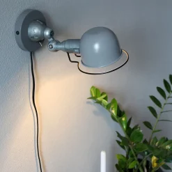 Beweglicher Wandspot mit Stecker in Grün Silber T:29 cm