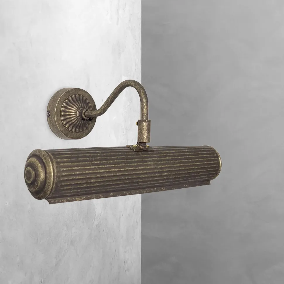 Bilderleuchte Messing B: 31,5 cm in Bronze Jugendstil E14