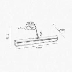 Bilderleuchte schwenkbar B: 40 cm Messing E14 in Silber