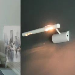 Bilderleuchte Weiß 2x G9 Metall Wand Wohnzimmer