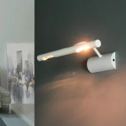 Bilderleuchte Weiß 2x G9 Metall Wand Wohnzimmer