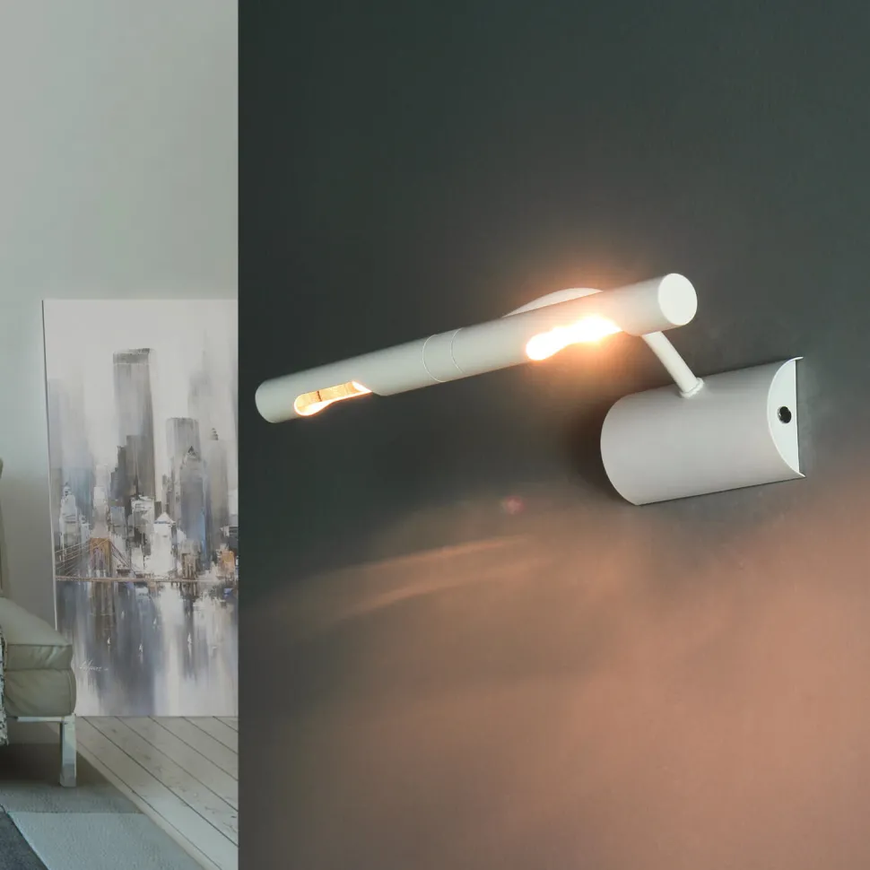 Bilderleuchte Weiß 2x G9 Metall Wand Wohnzimmer