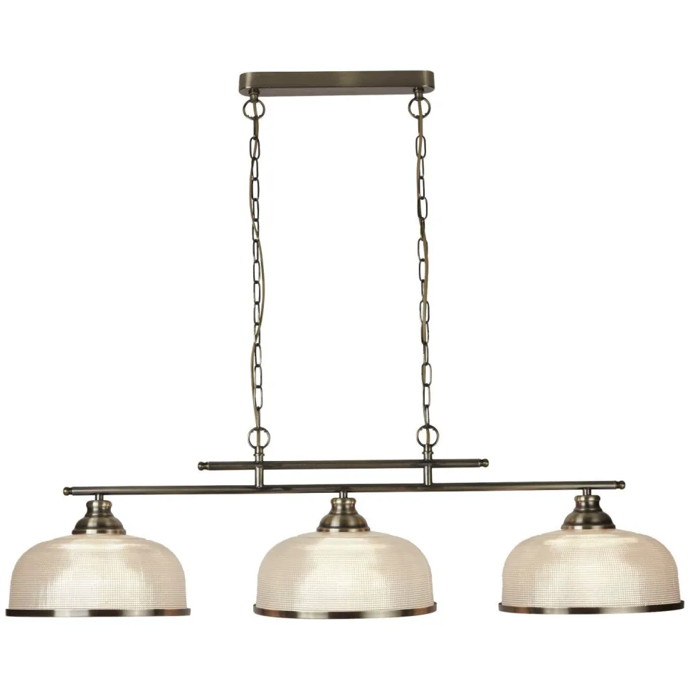 Billardleuchte Esstisch B: 99 cm in Messing antik 3x E27