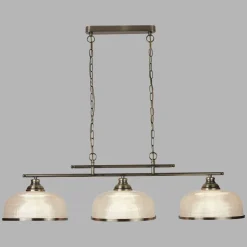 Billardleuchte Esstisch B: 99 cm in Messing antik 3x E27