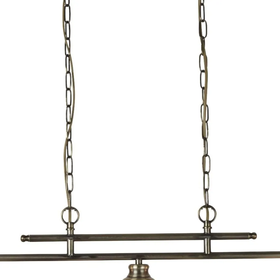 Billardleuchte Esstisch B: 99 cm in Messing antik 3x E27