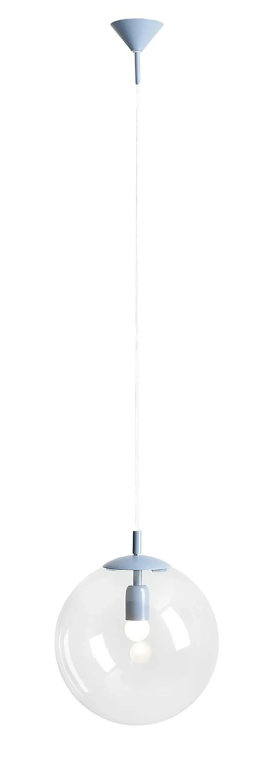 Blaue Hängelampe dekorativ Glas Kugel Metall rund Ø30 cm