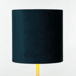 Blauer Lampenschirm für Stehlampen Stoff Zylinder