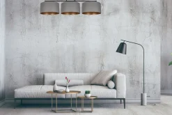 Blendarme Deckenlampe Stoff Graphit Gold E27 3-flammig