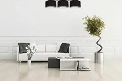 Blendarme Deckenlampe Stoff Schwarz Weiß E27 3-flammig