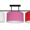 Blendarme Deckenlampe Stoff Weiß Rosa Rot E27 L:100 cm