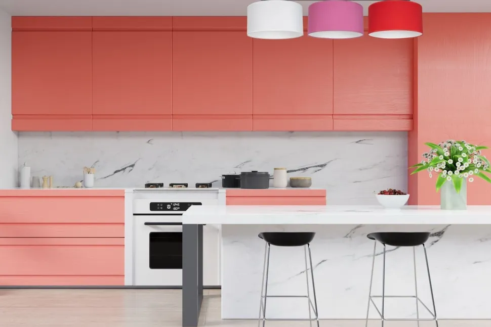 Blendarme Deckenlampe Stoff Weiß Rosa Rot E27 L:100 cm