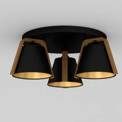 Blendarme Deckenlampe Stoff Holz Metall B:48 cm E27