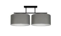 Blendarme Deckenlampe Stoff Schwarz Graphit E27 L:70 cm