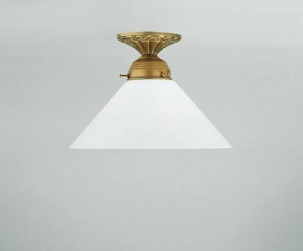 Blendarme Deckenleuchte Berliner Messing Glas B:25 cm