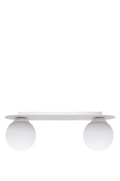 Blendarme Deckenleuchte Glaskugeln Weiß E27 2-flammig