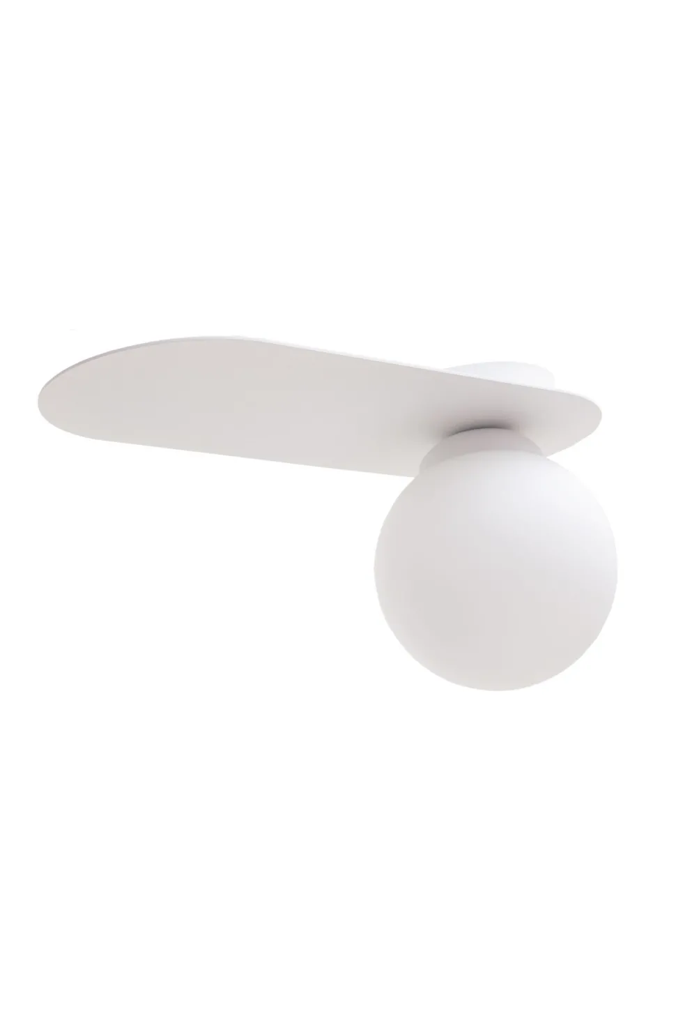 Blendarme Deckenleuchte Glaskugel Weiß E27 H:22 cm