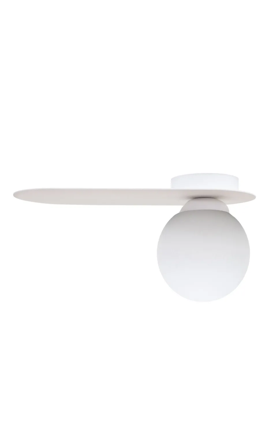 Blendarme Deckenleuchte Glaskugel Weiß E27 H:22 cm