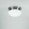 Blendarme Deckenleuchte in Nickel Messing Glas Ø20 cm