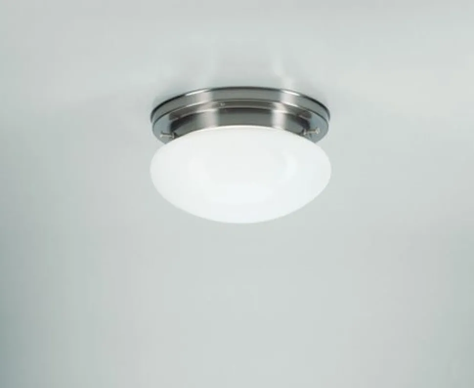 Blendarme Deckenleuchte in Nickel Messing Glas Ø20 cm