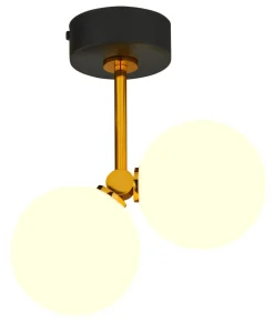 Blendarme Deckenleuchte Messing Glas G9 in Schwarz Gold