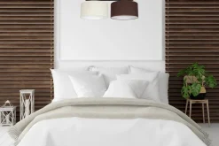 Blendarme Deckenleuchte Stoff Ecru Braun E27 L:70 cm