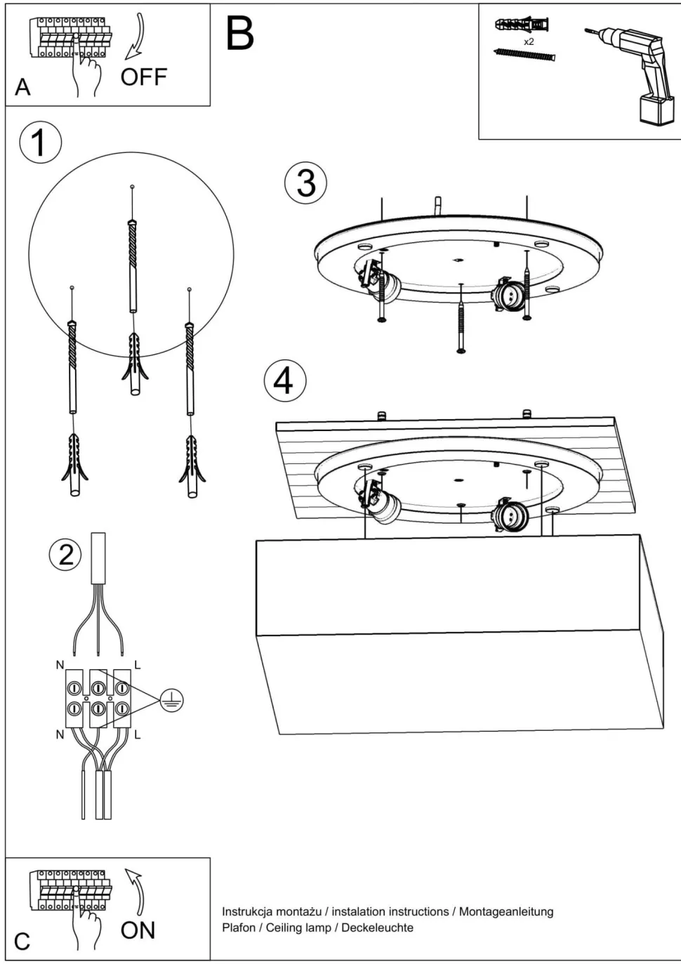 Blendarme Deckenleuchte Weiß Modern 25 cm quadratisch E27