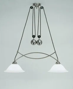 Blendarme Hängelampe Messing Glas 92 cm E27 in Nickel