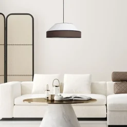 Blendarme Hängelampe Stoff Schwarz Weiß E27 Ø45 cm