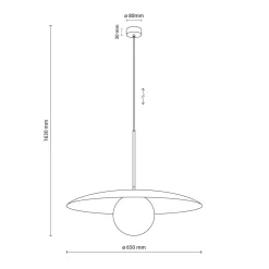 Blendarme Hängelampe Ziegelrot Metall Glas E27 Ø65 cm