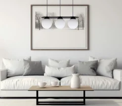 Blendarme Hängeleuchte Glaskugeln E27 3-flmg Schwarz