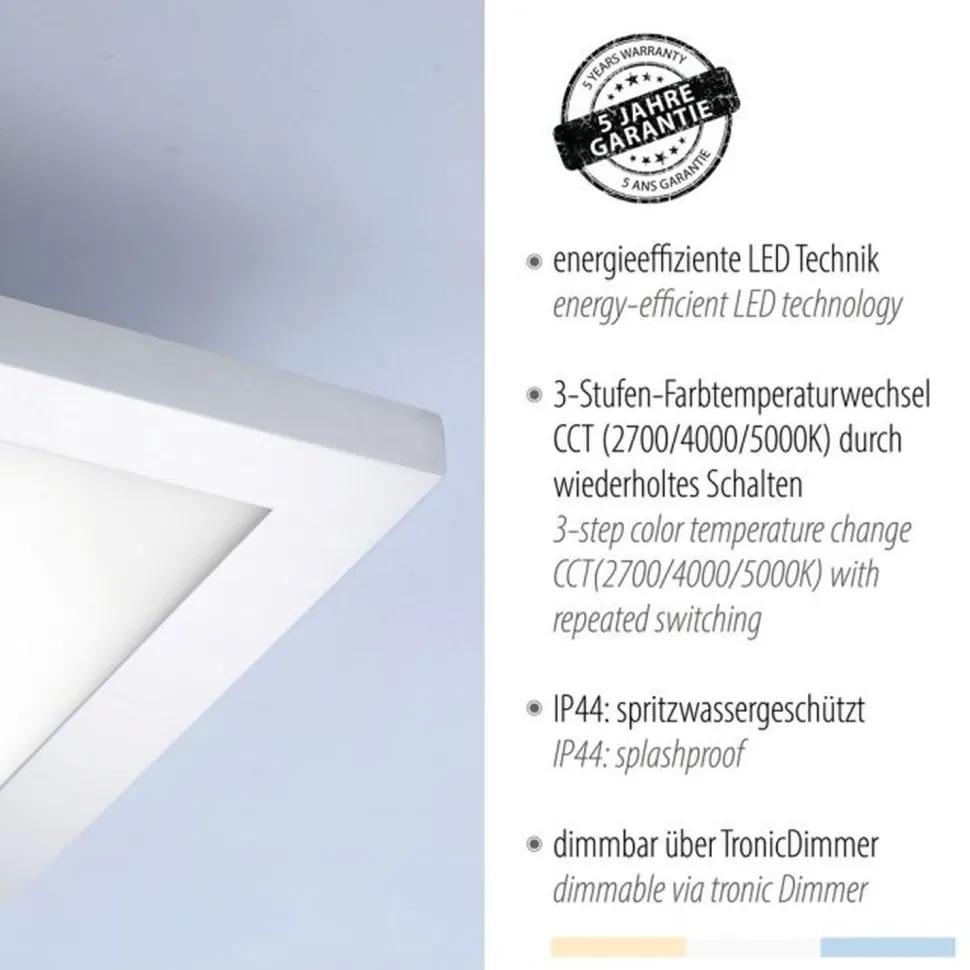 Blendarme LED Deckenlampe in Chrom 120 cm IP44 dimmbar
