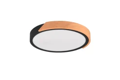 Blendarme LED Deckenlampe Holz rund Ø31,5 cm Schwarz