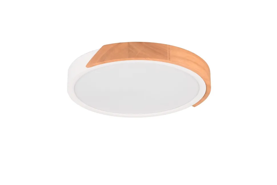 Blendarme LED Deckenlampe Holz rund Ø31,5 cm 20 W Weiß