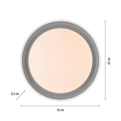 Blendarme LED Deckenlampe Grau Ø43 cm 2630 lm dimmbar