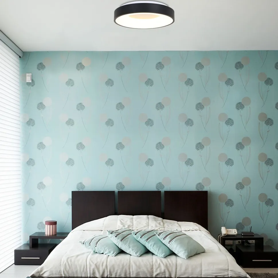 Blendarme LED Deckenleuchte Schwarz Weiß Ø30 cm rund